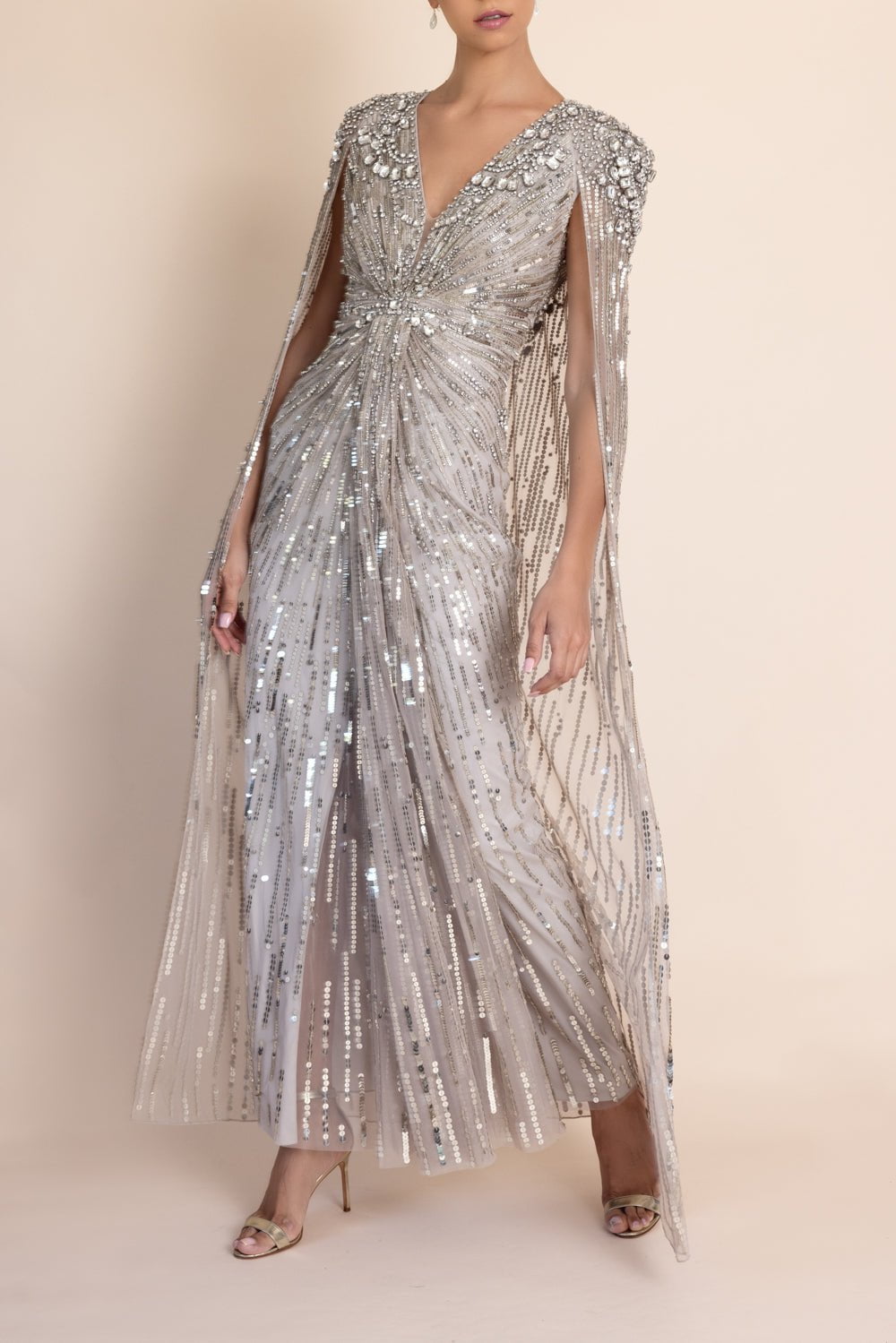 JENNY PACKHAM-Lotus Lady Gown - Platinum-