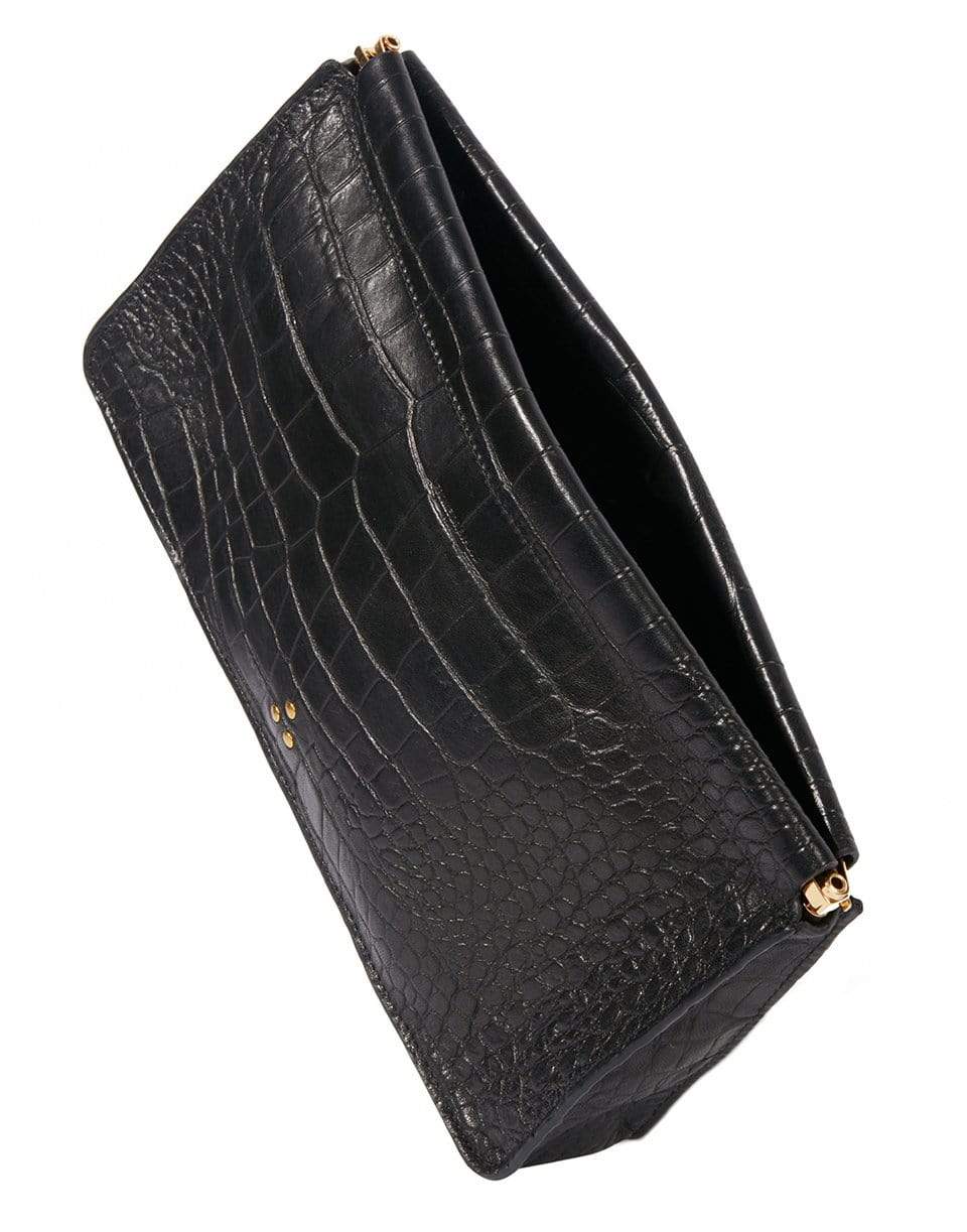 JEROME DREYFUSS-Clic Clac XL Calfskin Ficelle Clutch-CROCO