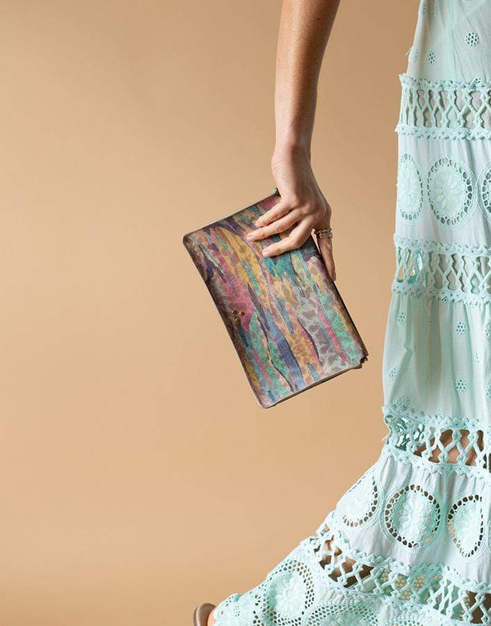 JEROME DREYFUSS-Clic Clac L Split Suede Psyche Clutch-PSYCHE