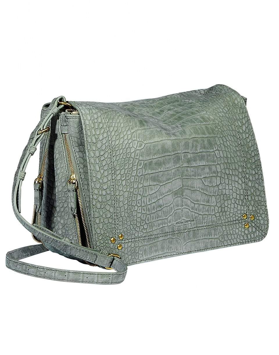 JEROME DREYFUSS-Igor Croco Lichen Nubuck Shoulder Bag-CROCO