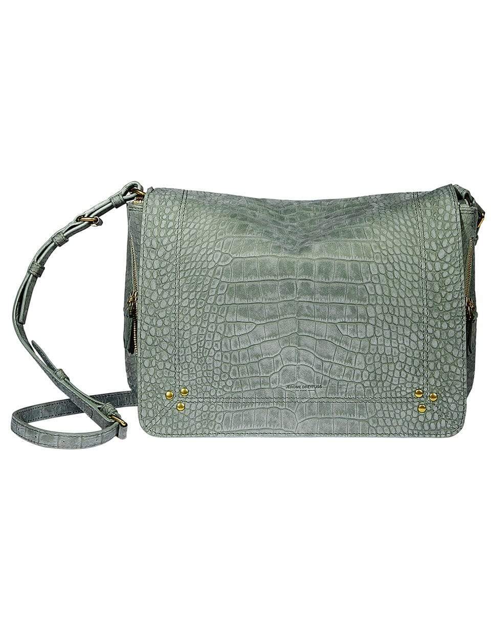 JEROME DREYFUSS-Igor Croco Lichen Nubuck Shoulder Bag-CROCO