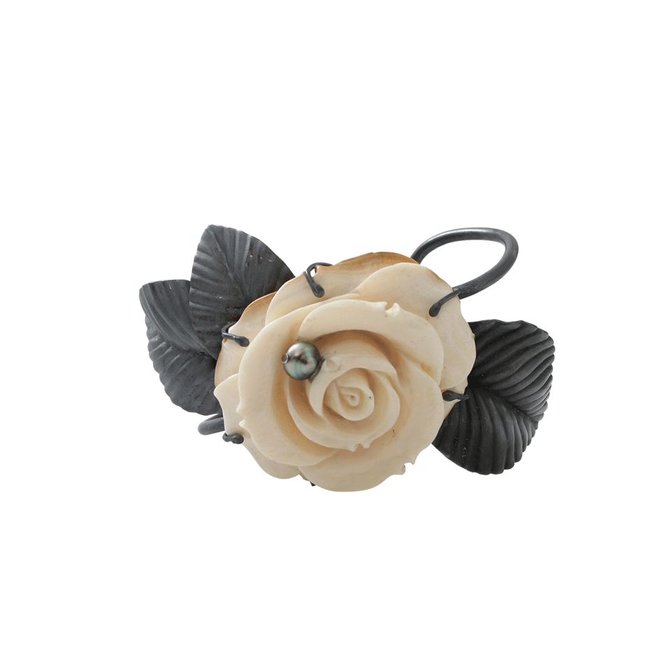 JESSICA CUSHMAN-Woolly Mammoth Rose Cuff-IVORY
