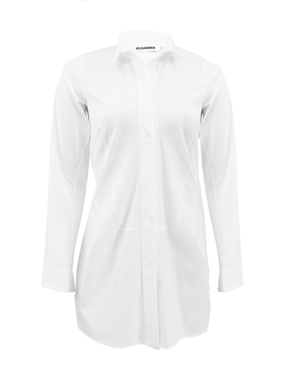 JIL SANDER-Long Sleeve Curve Seam Blouse-