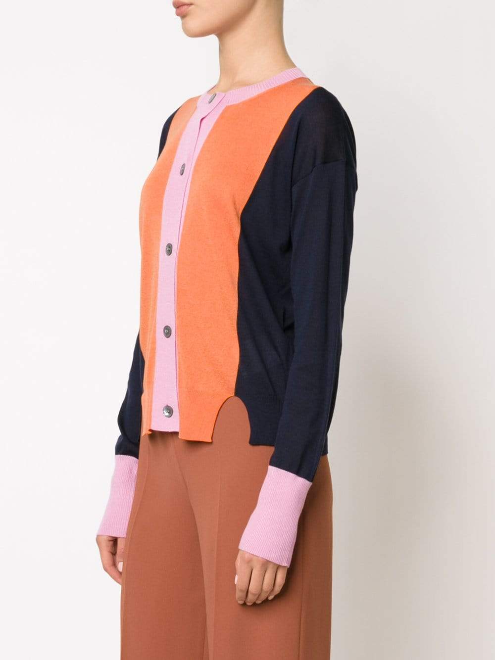 JIL SANDER-Color Block Cardigan-