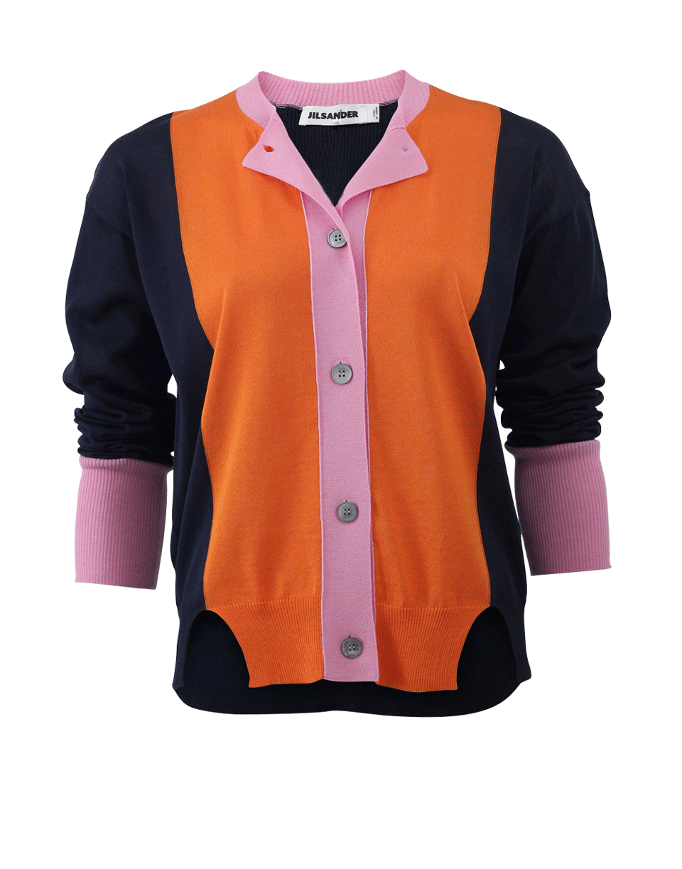 JIL SANDER-Color Block Cardigan-