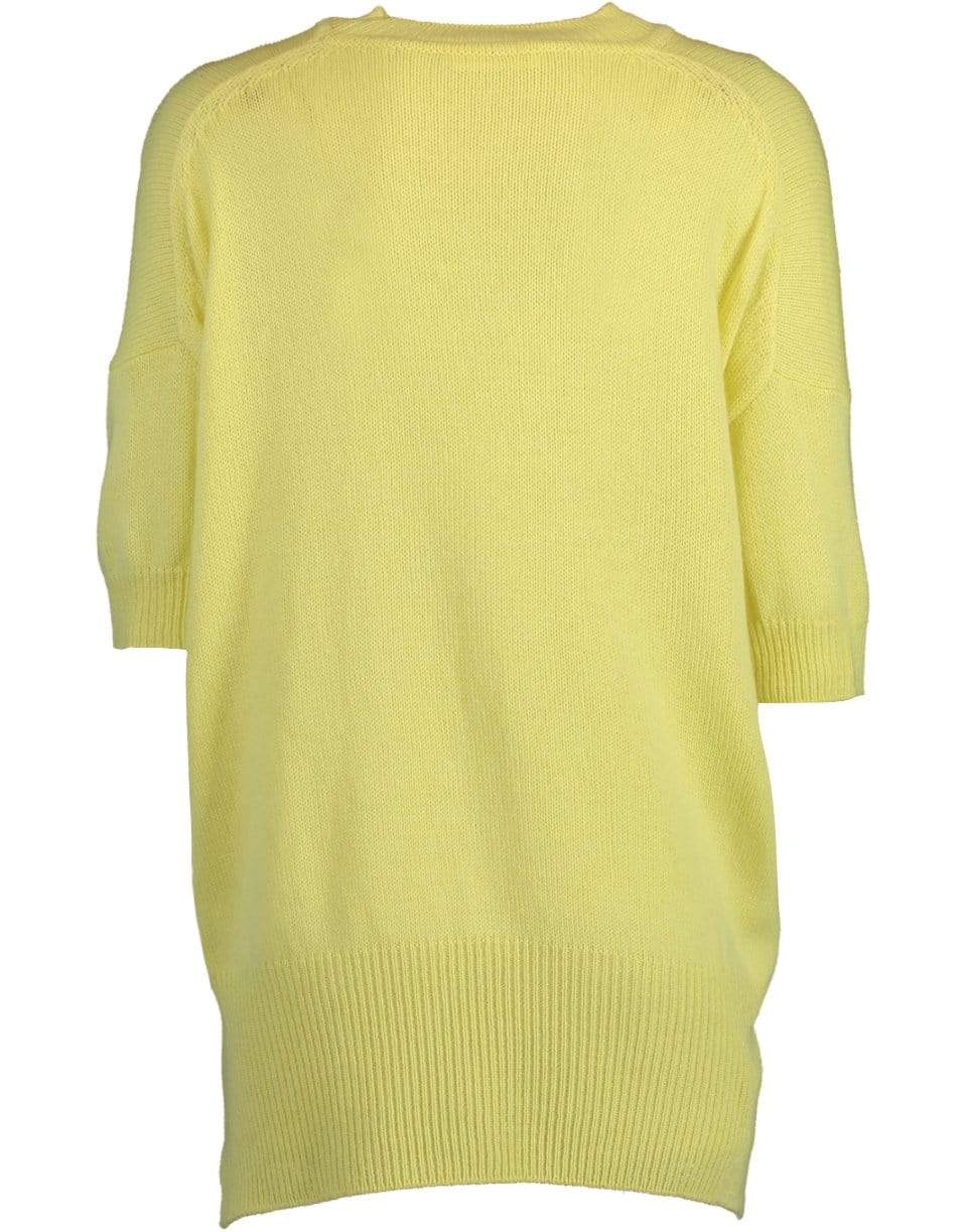 JIL SANDER-Yellow Short Sleeve Crewneck Sweater-