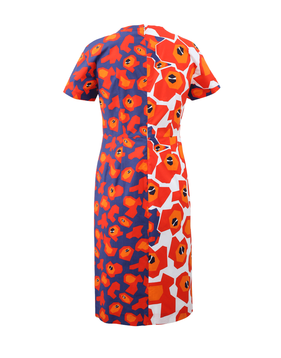 JIL SANDER NAVY-Printed Cotton Dress-