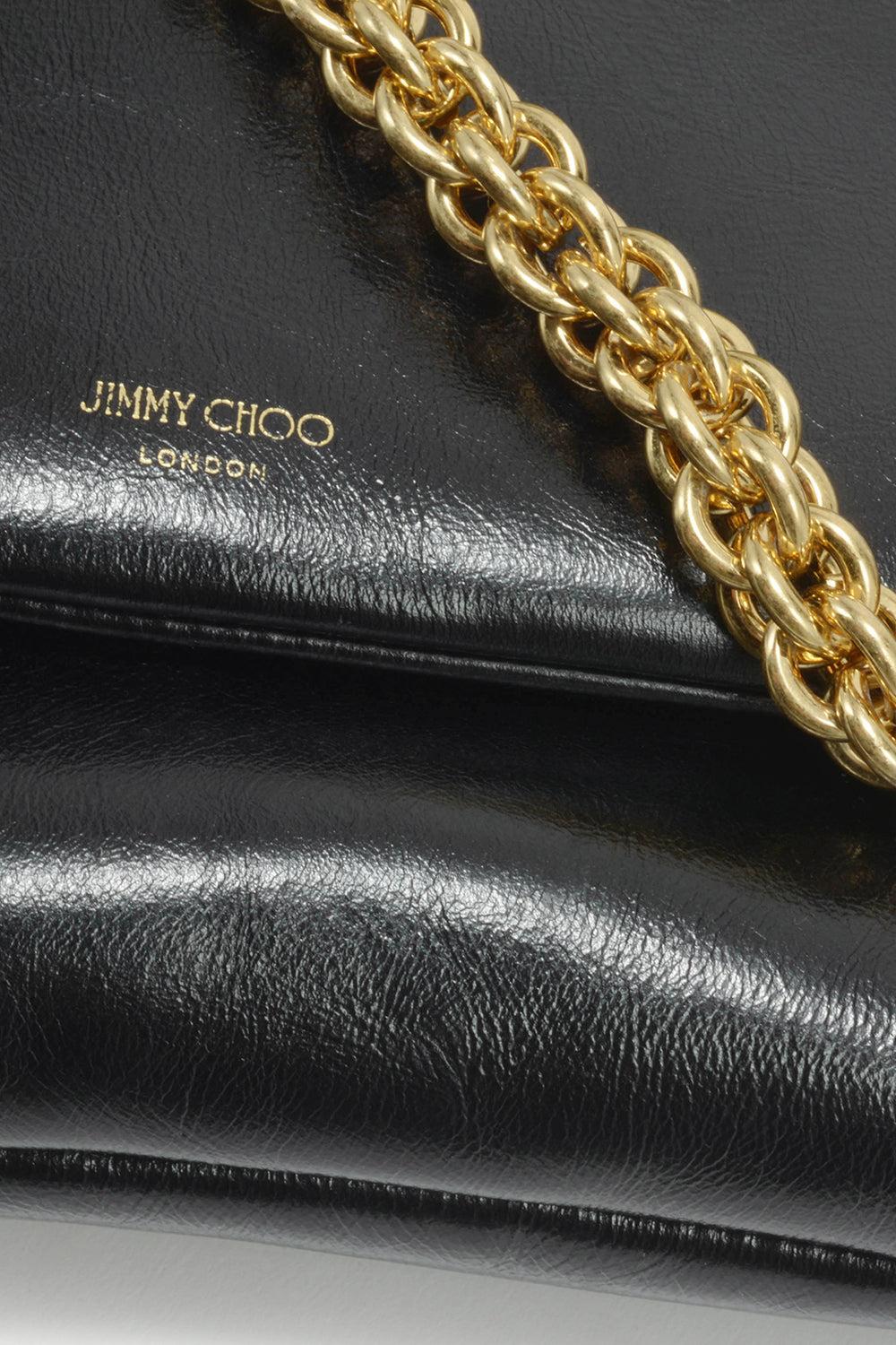 Callie Flap Biker Shoulder Bag-BLACK/GOLD-HANDBAGSHOULDER-JIMMY CHOO