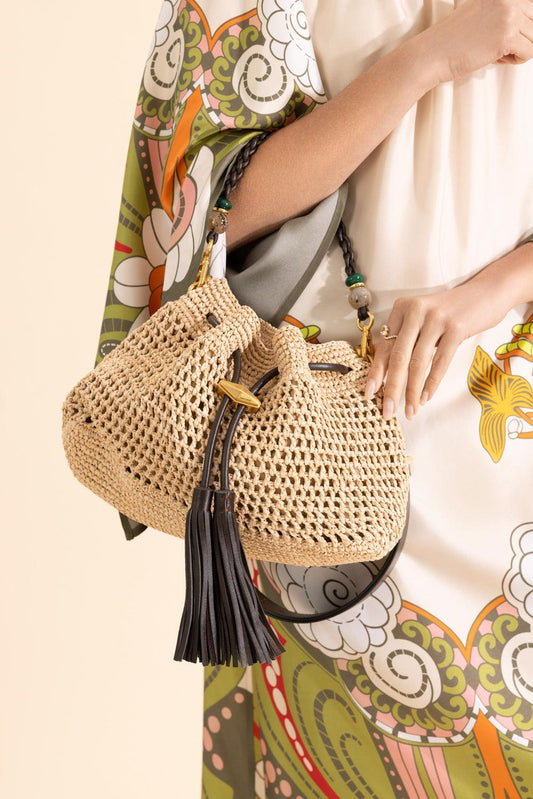 Bon Bon Bucket Bag - Natural Chocolate-BROWN-HANDBAGTOP HANDLE-JIMMY CHOO