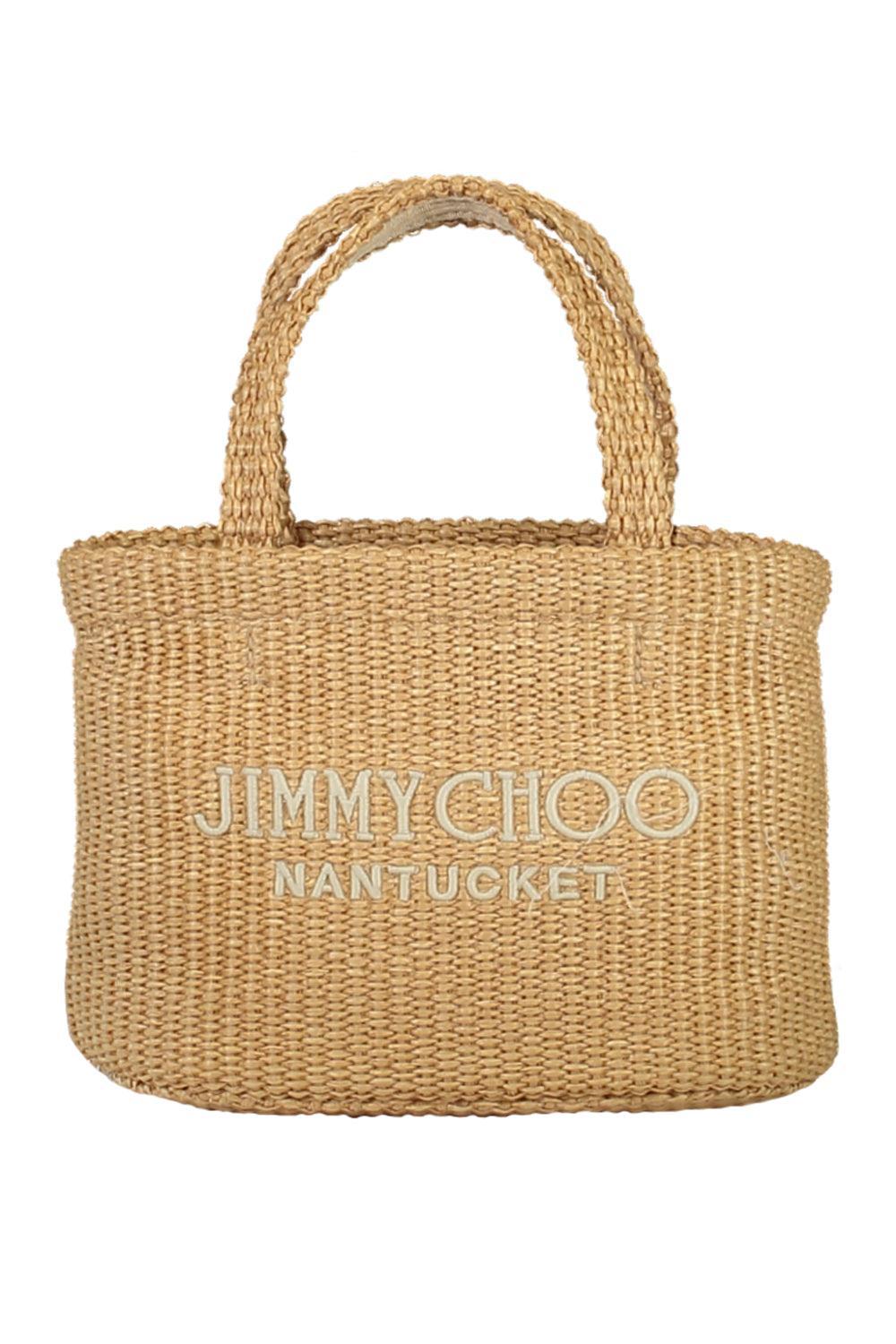 Mini Logo Nantucket Beach Tote-BROWN-HANDBAGTOTES-JIMMY CHOO