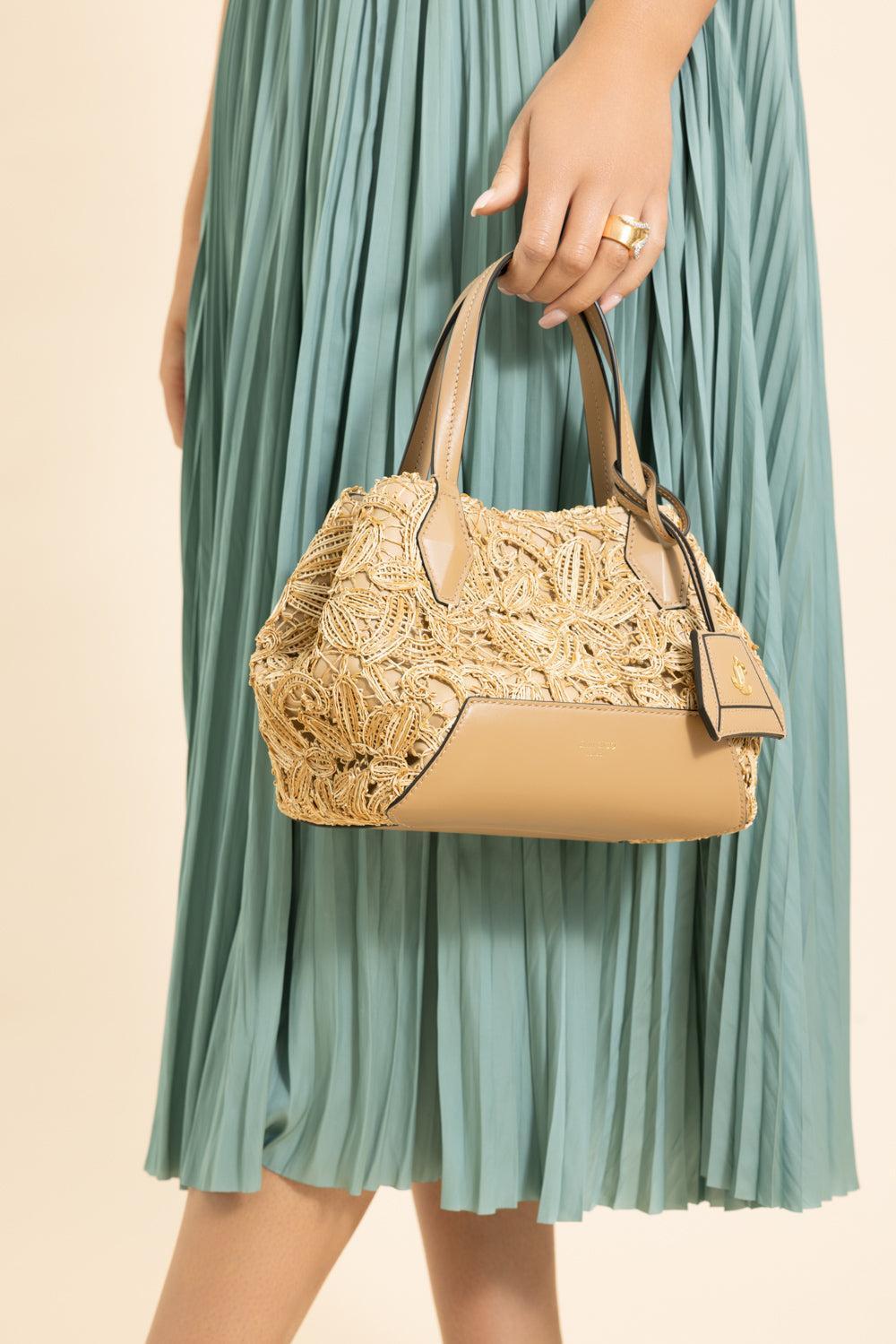 Diamond Mini Tote - Latte Gold-LATTEGLD-HANDBAGTOTES-JIMMY CHOO