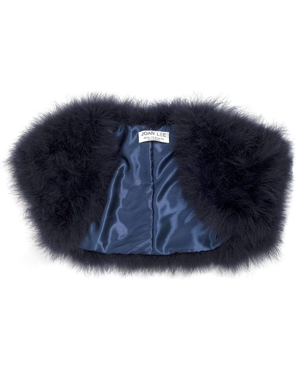 JOAN LEE-Feather Capelet-NAVY