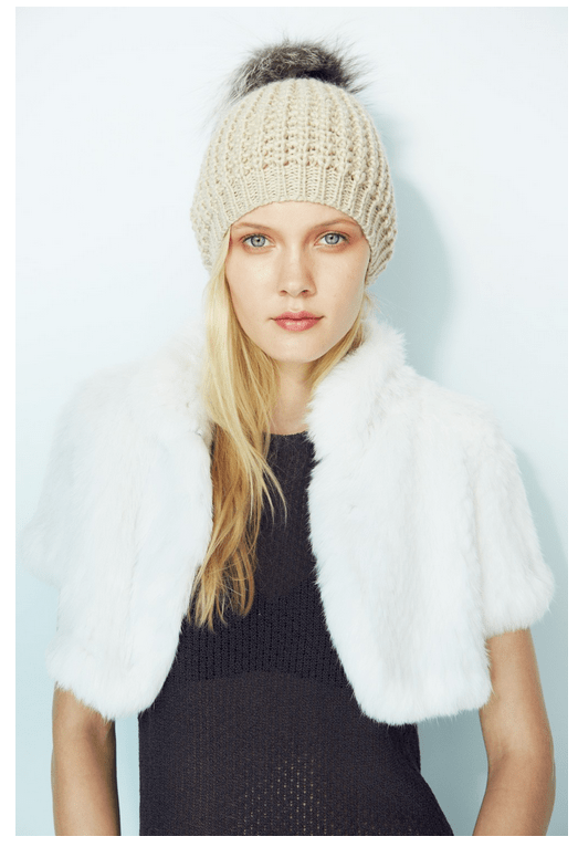 JOCELYN-Bleached Rabbit Knitted Shrug-