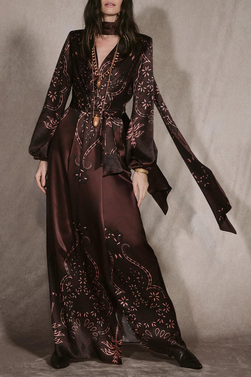 Timeless Concourse Wrap Dress-BROWN-6-CLOTHINGDRESSCASUAL-JOHANNA ORTIZ