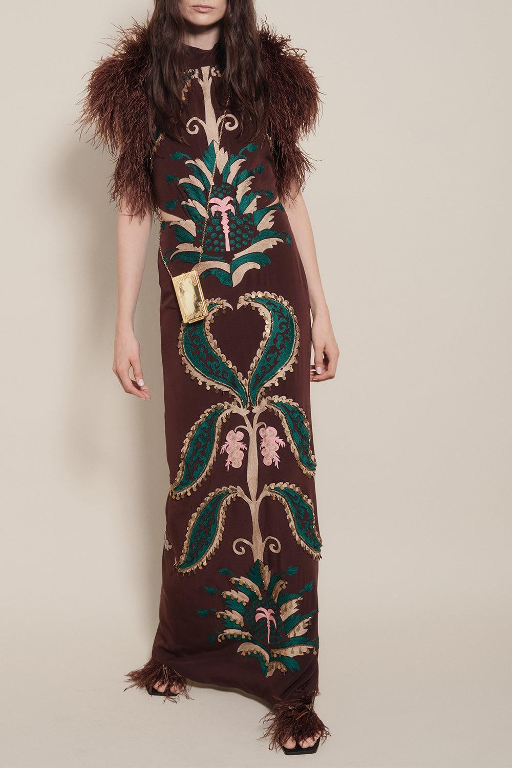 Promised Land Maxi Dress-DKCHOCGR-2-CLOTHINGDRESSCASUAL-JOHANNA ORTIZ