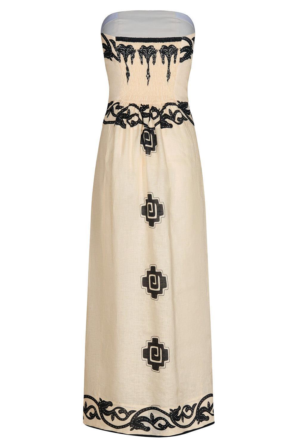 Ancient Dress-ECRU/BLK-2-CLOTHINGDRESSCASUAL-JOHANNA ORTIZ