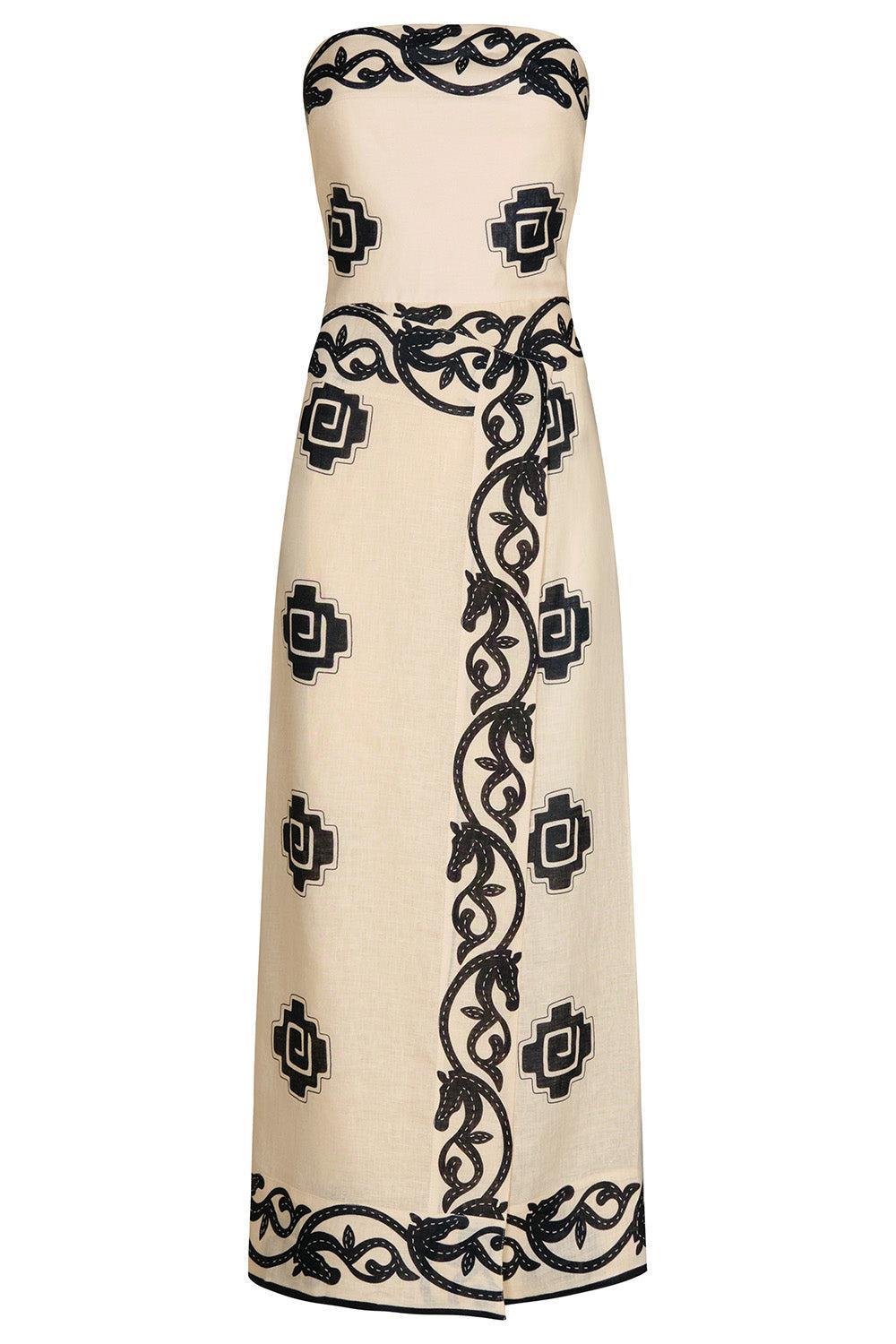 Ancient Dress-ECRU/BLK-2-CLOTHINGDRESSCASUAL-JOHANNA ORTIZ