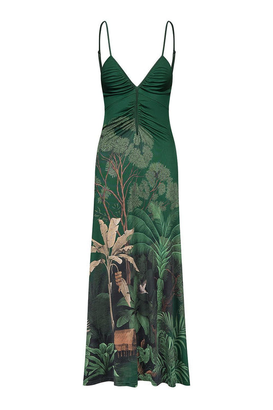 Nuestra Tierra Ankle Dress-GREEN-2-CLOTHINGDRESSCASUAL-JOHANNA ORTIZ