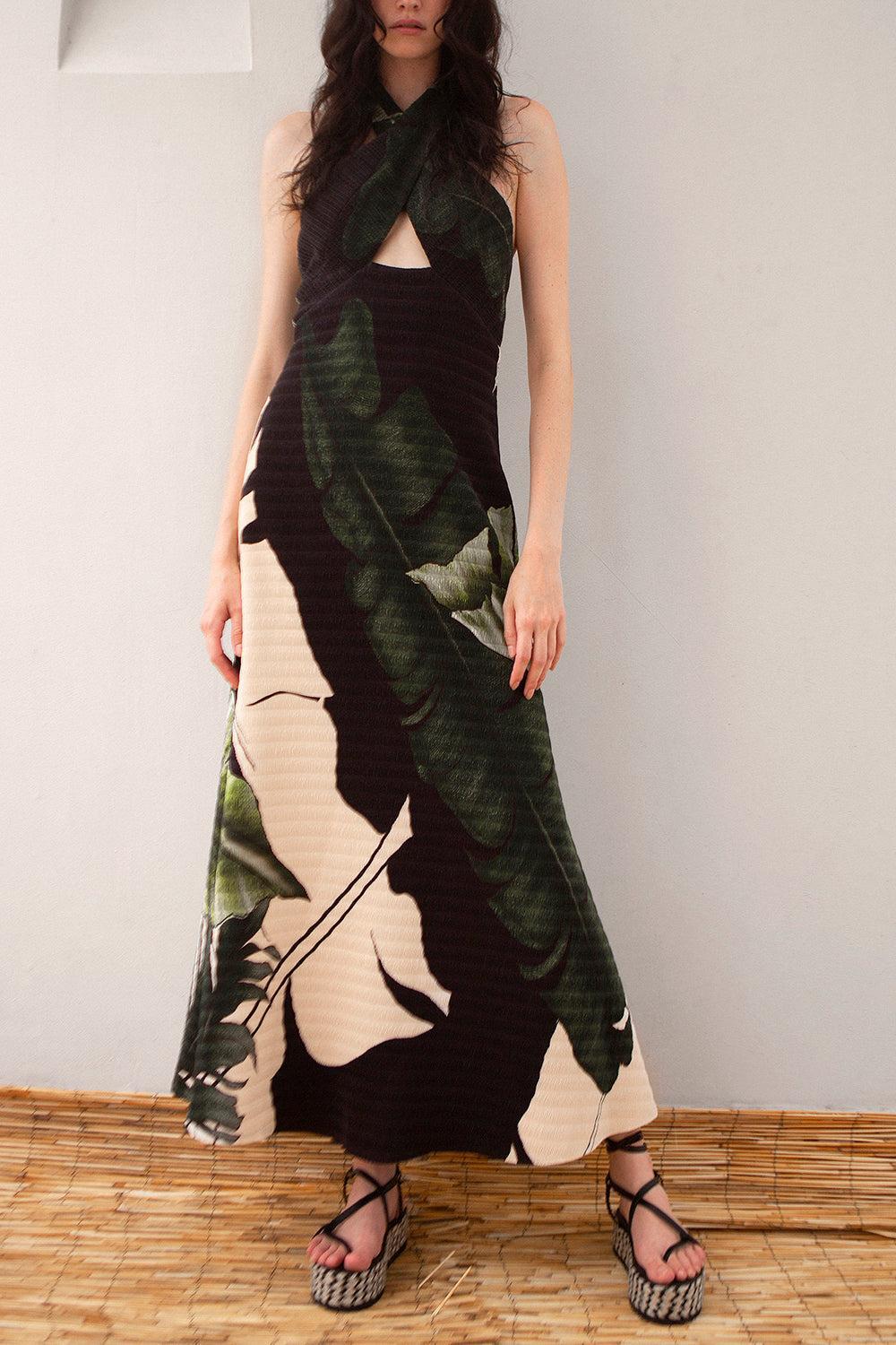 Elegant Expedition Dress-GRN/ECRU-4-CLOTHINGDRESSCASUAL-JOHANNA ORTIZ