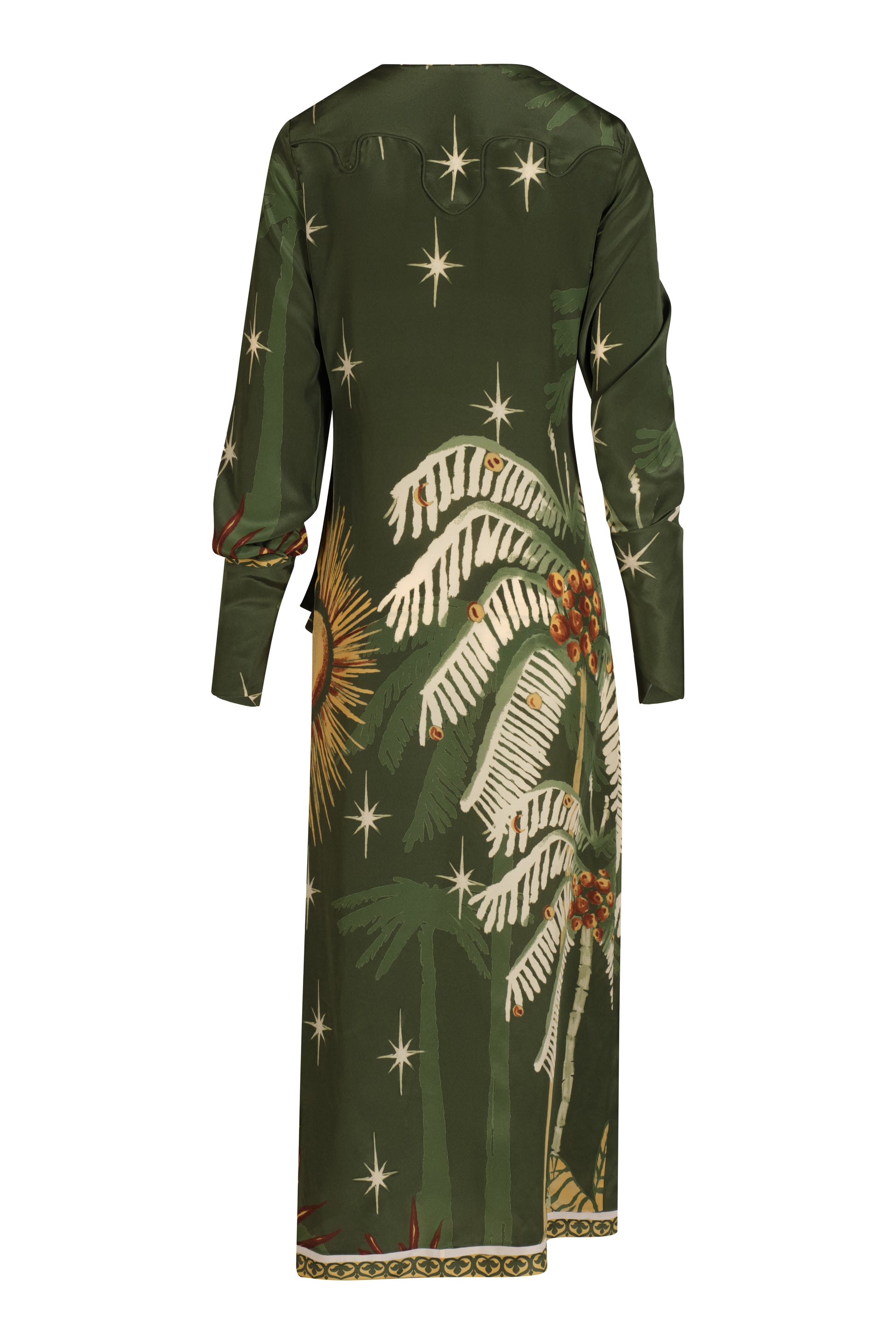Eternity Begins Wrap Dress-GRN/YLLW-4-CLOTHINGDRESSCASUAL-JOHANNA ORTIZ