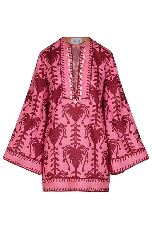 Wild Savannah Tunic Dress - Pink Cherry-PNKCHRRY-0-CLOTHINGDRESSCASUAL-JOHANNA ORTIZ