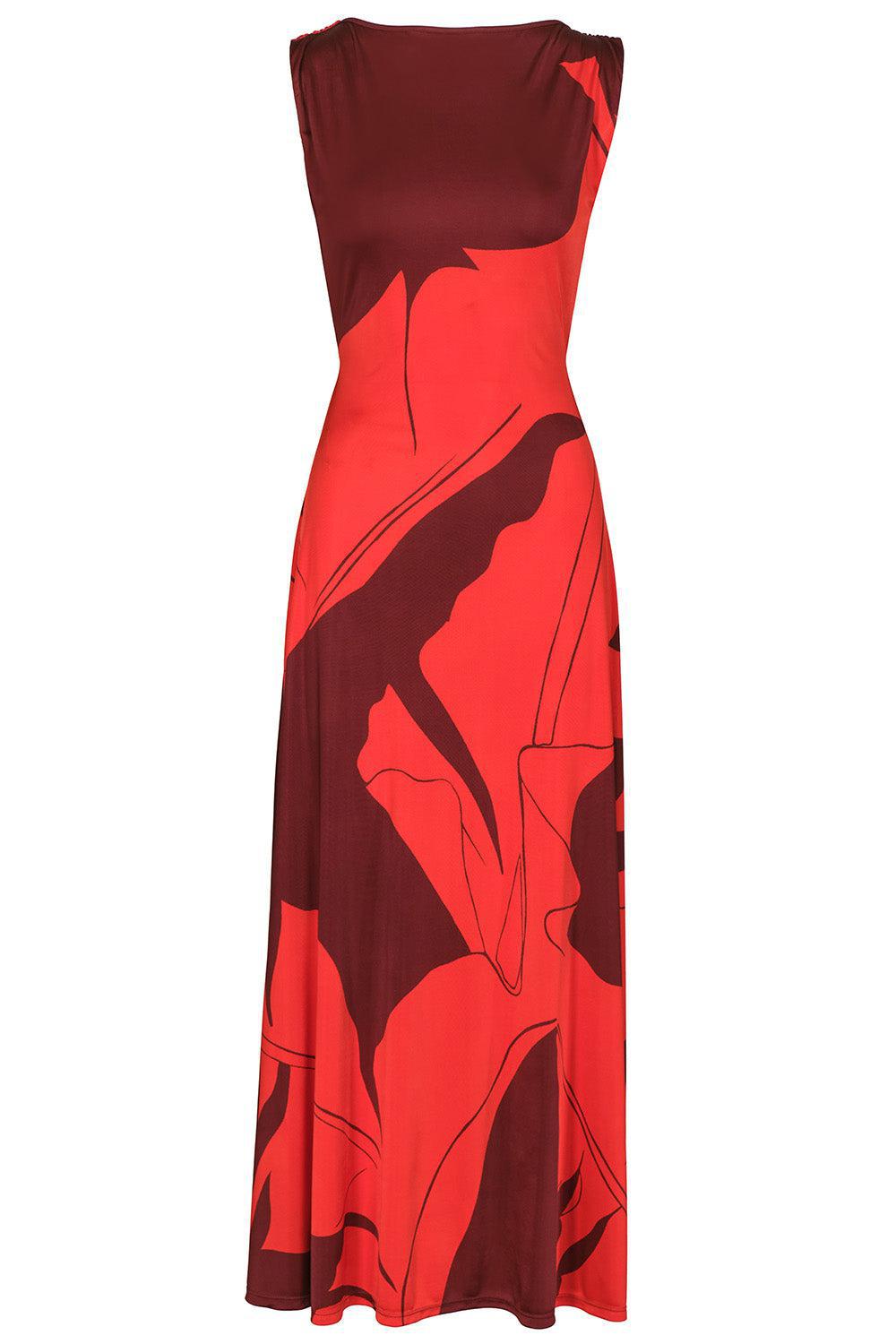 Deep Heart Dress-RED/LOBR-2-CLOTHINGDRESSCASUAL-JOHANNA ORTIZ