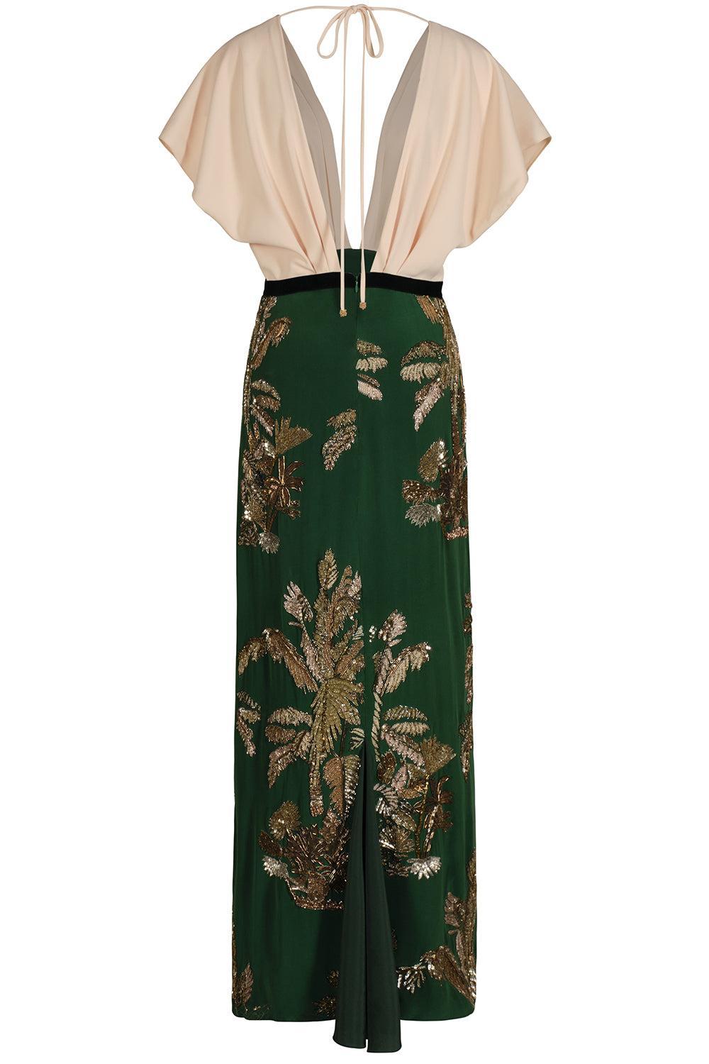 Night Steps Dress-ECRU/GRN-4-CLOTHINGDRESSCOCKTAIL-JOHANNA ORTIZ