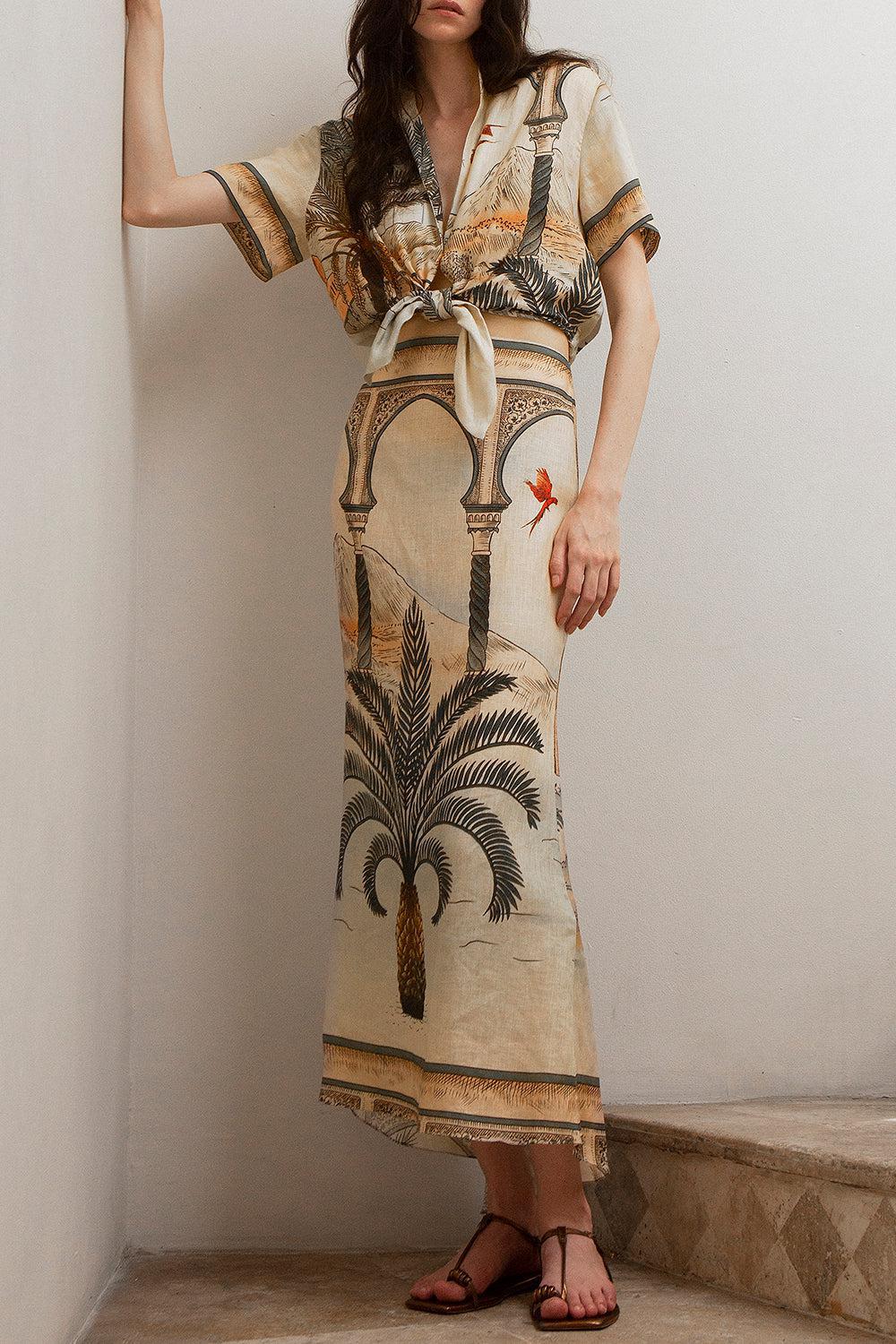 Muralla Del Sol Skirt-ECGRNSAN-2-CLOTHINGSKIRTMAXI-JOHANNA ORTIZ
