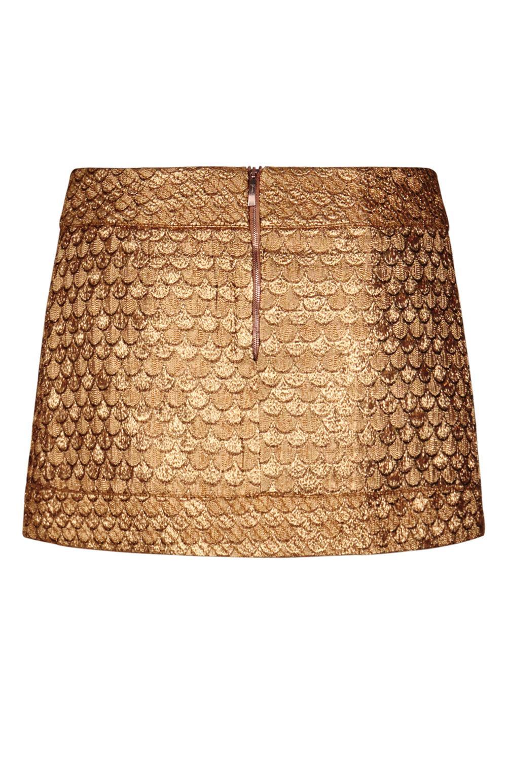 Re-Emerged Mini Skirt-GOLD-2-CLOTHINGSKIRTMINI-JOHANNA ORTIZ