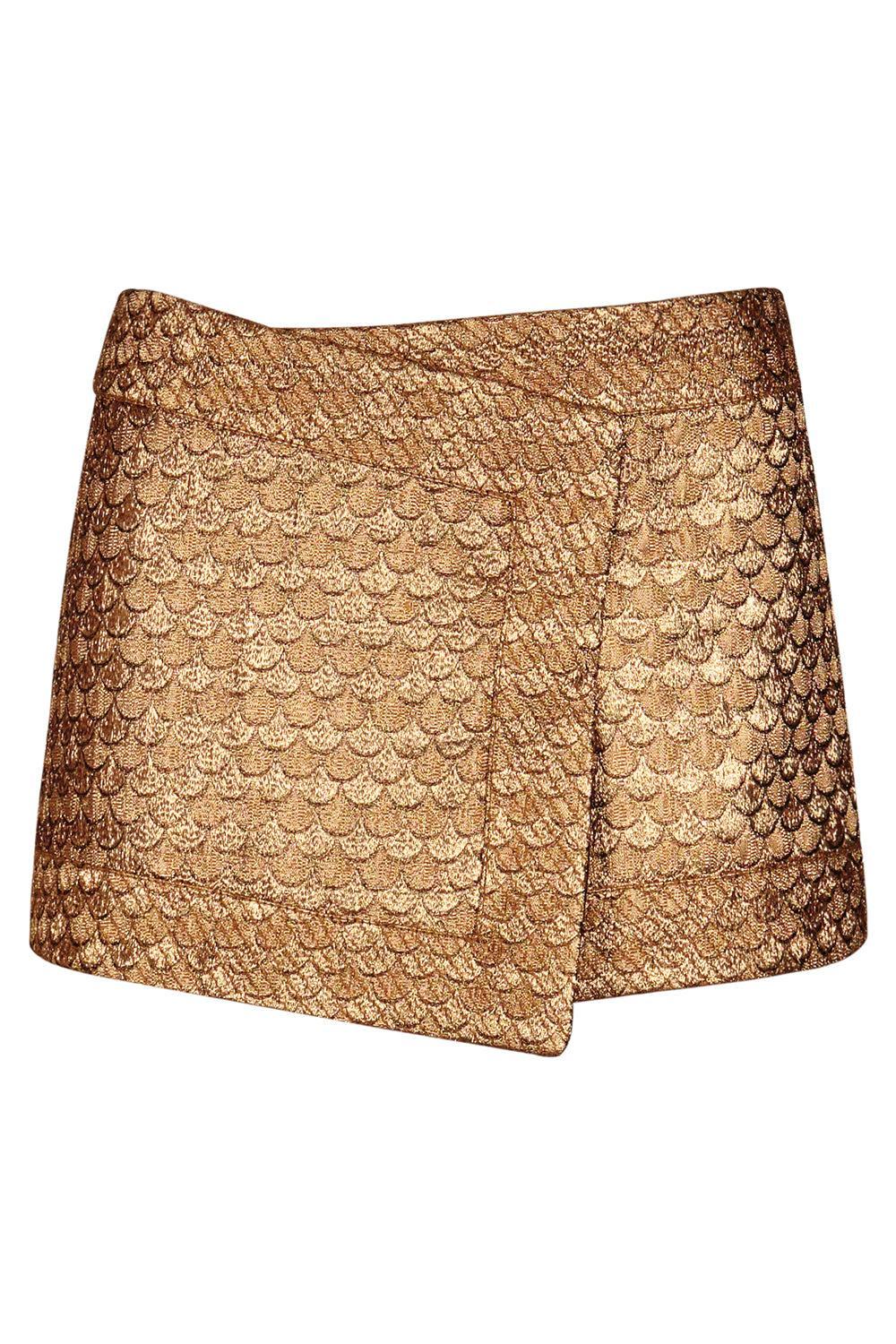 Re-Emerged Mini Skirt-GOLD-2-CLOTHINGSKIRTMINI-JOHANNA ORTIZ