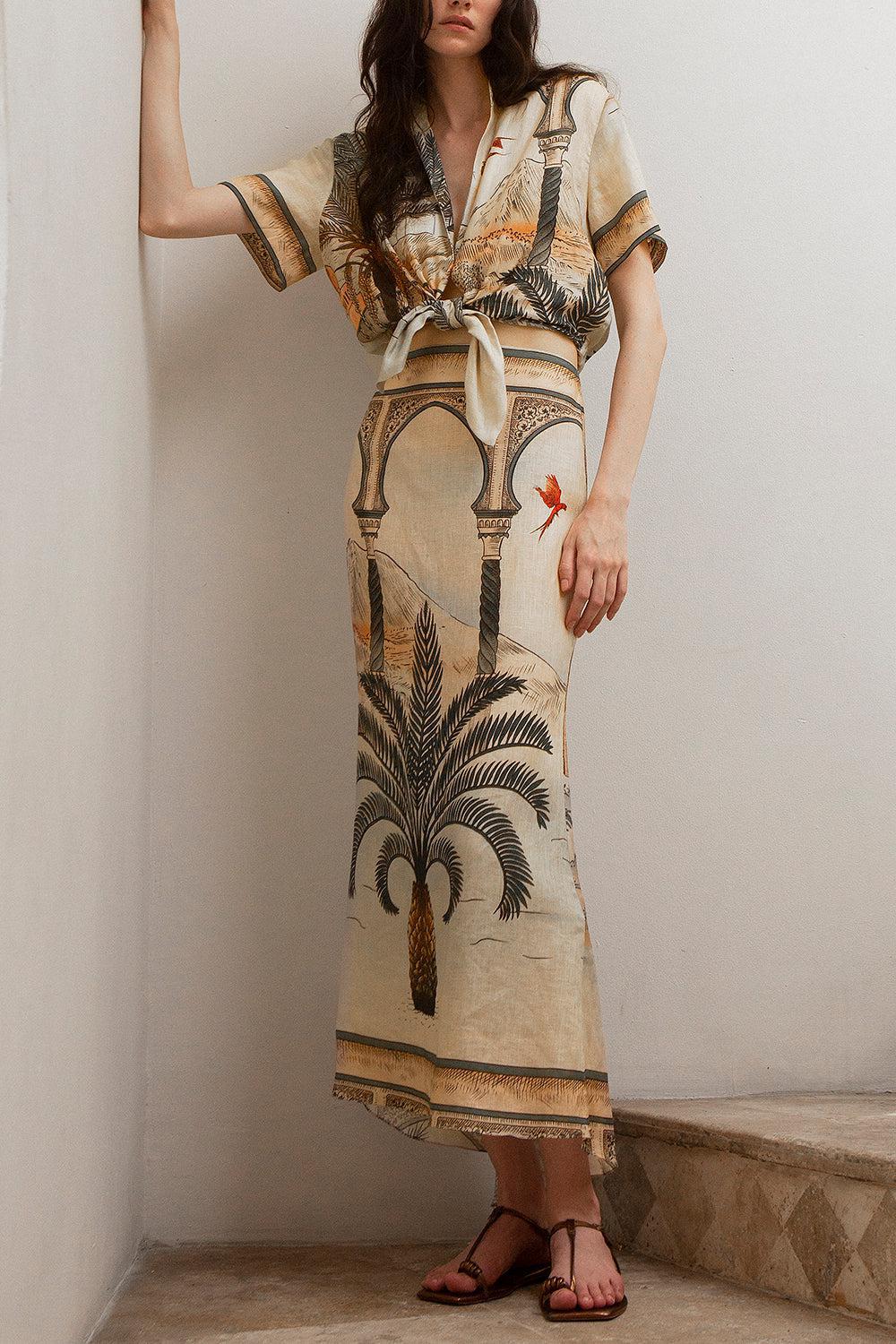 Traveling The Caribbean Shirt-ECGRSAN-2-CLOTHINGTOPBLOUSE-JOHANNA ORTIZ