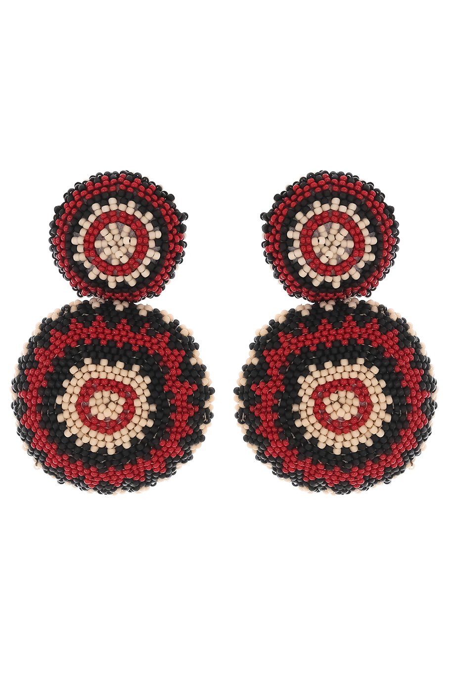 JOHANNA ORTIZ-Iraca Palm Beaded Earrings-ECBLKMAR