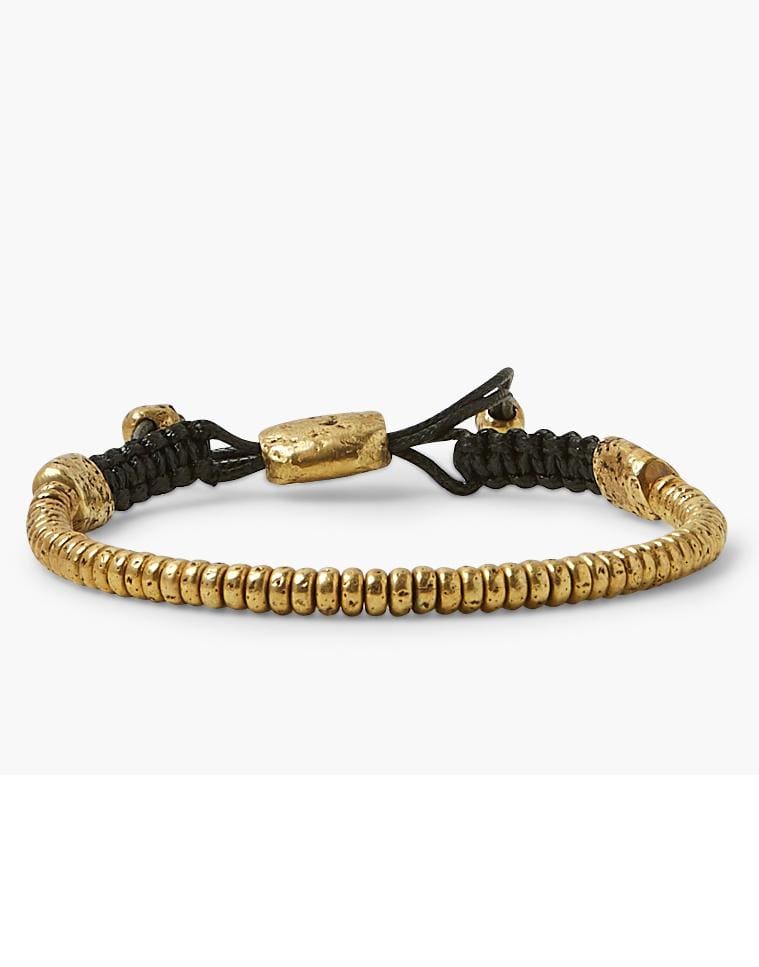 JOHN VARVATOS-4mm Distressed Rondelle Bracelet-BRASS