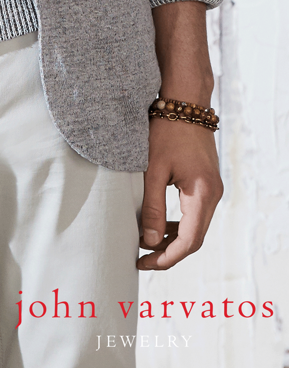 JOHN VARVATOS-Jasper and Brass Bead Bracelet-BRASS