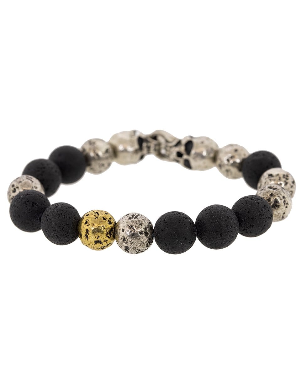JOHN VARVATOS-Lava and Skull Bead Bracelet-BRASS