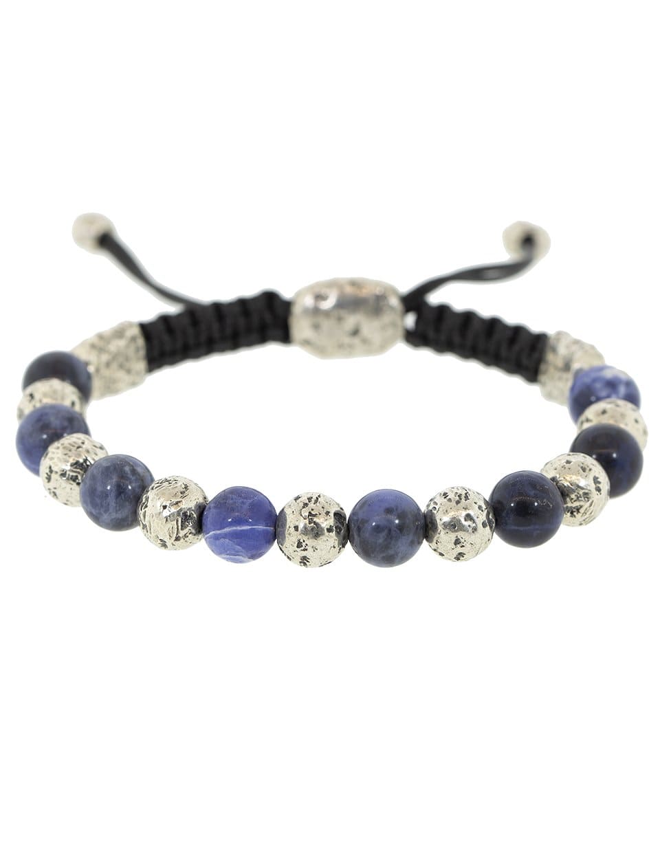 JOHN VARVATOS-Adjustable Sodalite and Sterling Silver Bead Bracelet-SILVER