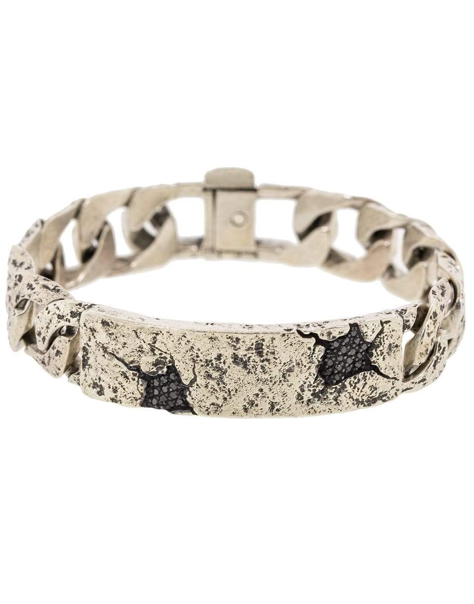 JOHN VARVATOS-Black Diamond ID Bracelet-SILVER