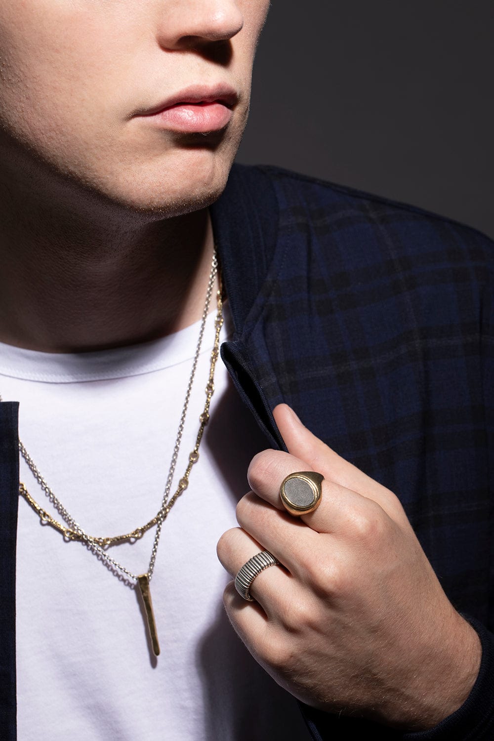 JOHN VARVATOS-Brass and Silver Ring-BRASS