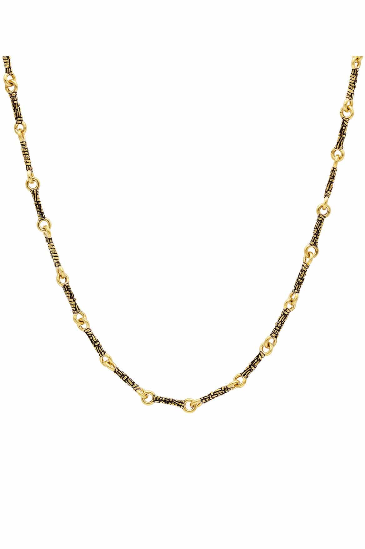 JOHN VARVATOS-Brass Woven Single Strand Necklace-BRASS