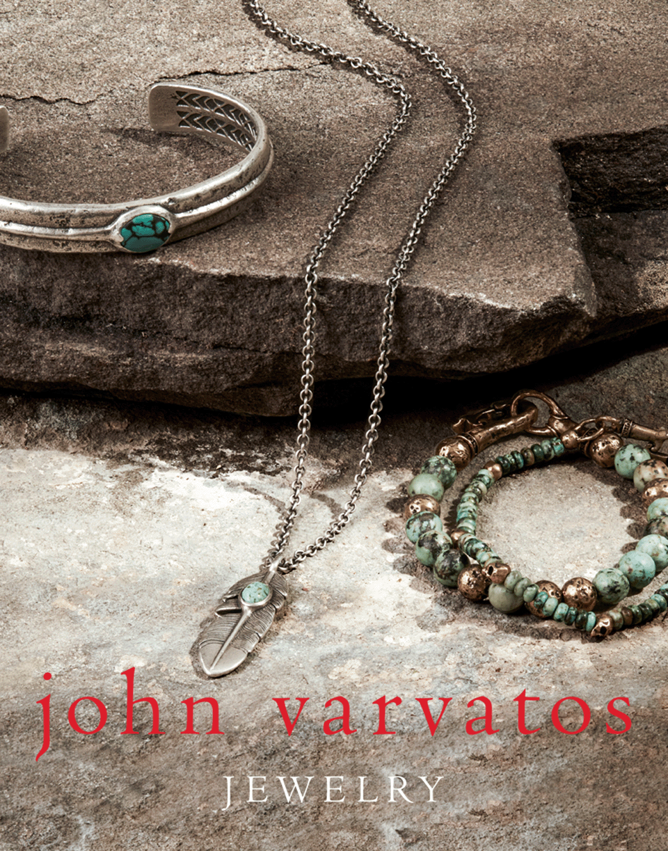 JOHN VARVATOS-Turquoise and Brass Bead Bracelet-BRASS