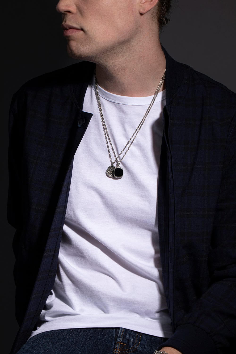 JOHN VARVATOS-Amorphous Pendant Necklace-SILVER