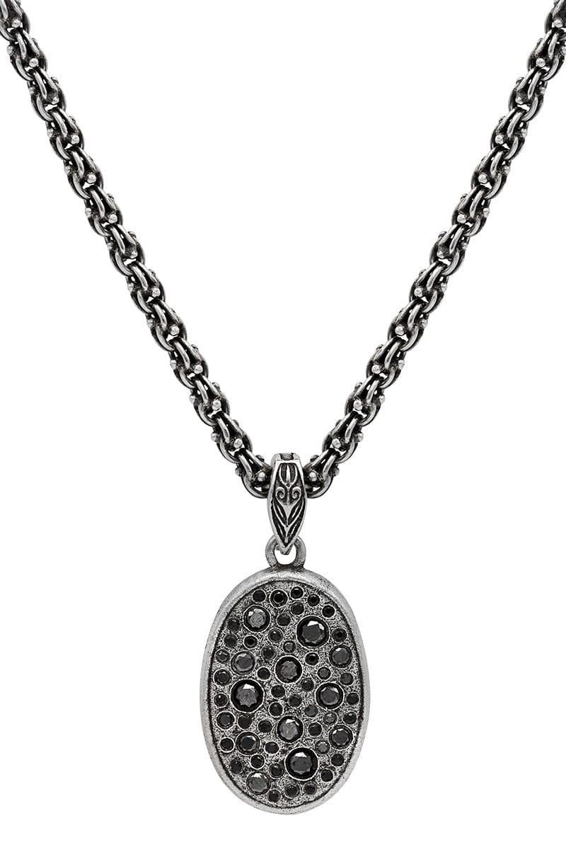 JOHN VARVATOS-Black Diamond Stardust Necklace-SILVER