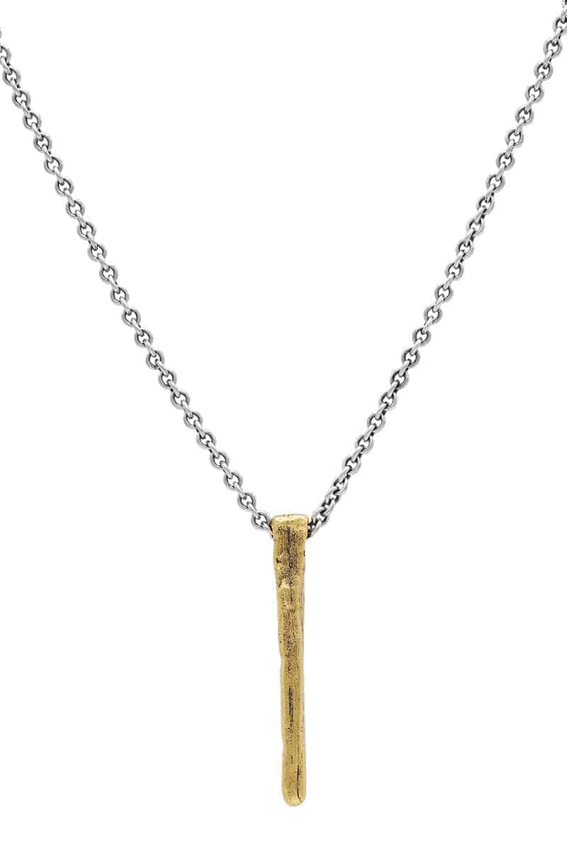 JOHN VARVATOS-Brass Nail Necklace-SILVER