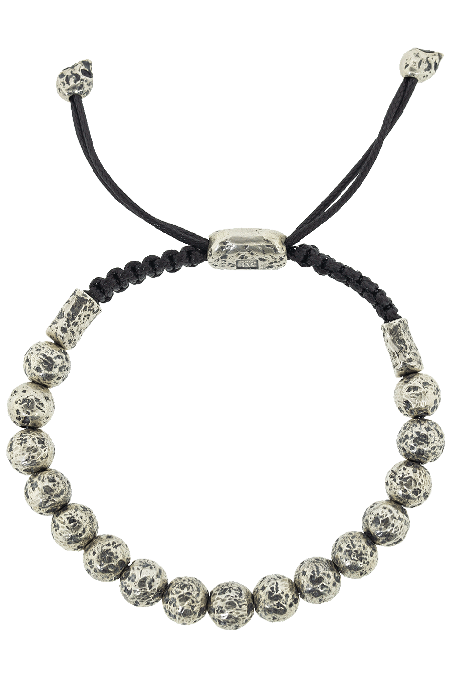 JOHN VARVATOS-Distressed Silver Bead Bracelet-SILVER