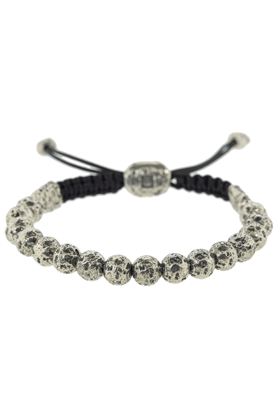 JOHN VARVATOS-Distressed Silver Bead Bracelet-SILVER