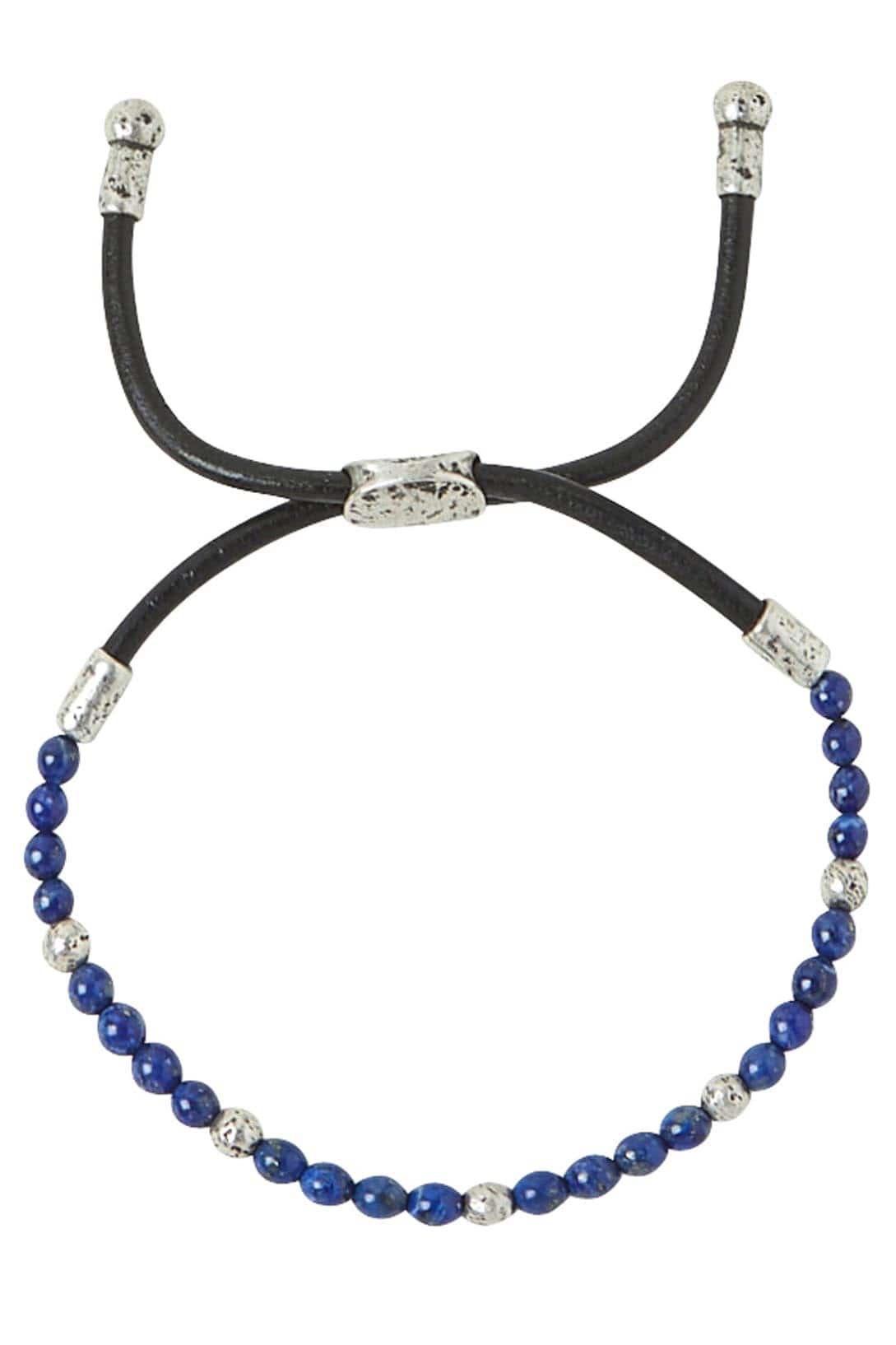 JOHN VARVATOS-Lapis Bead Slider Bracelet-SILVER