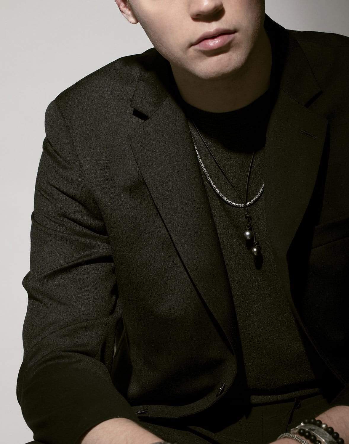 JOHN VARVATOS-Pearl Lariat Necklace-SILVER