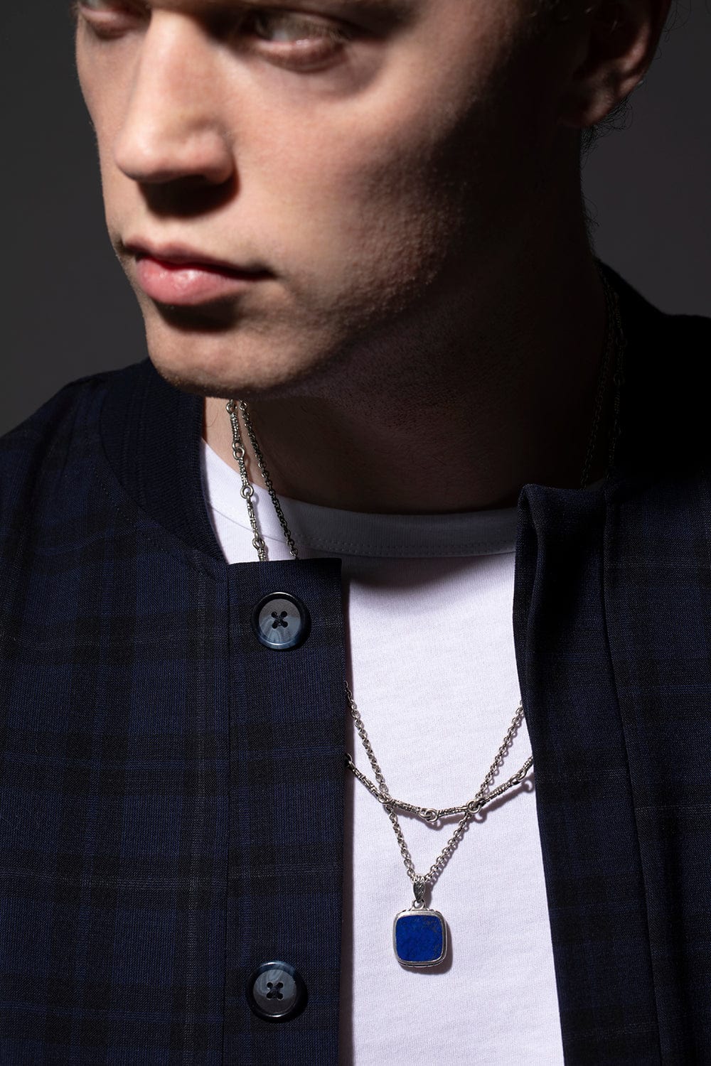 JOHN VARVATOS-Silver Woven Single Strand Necklace-SILVER