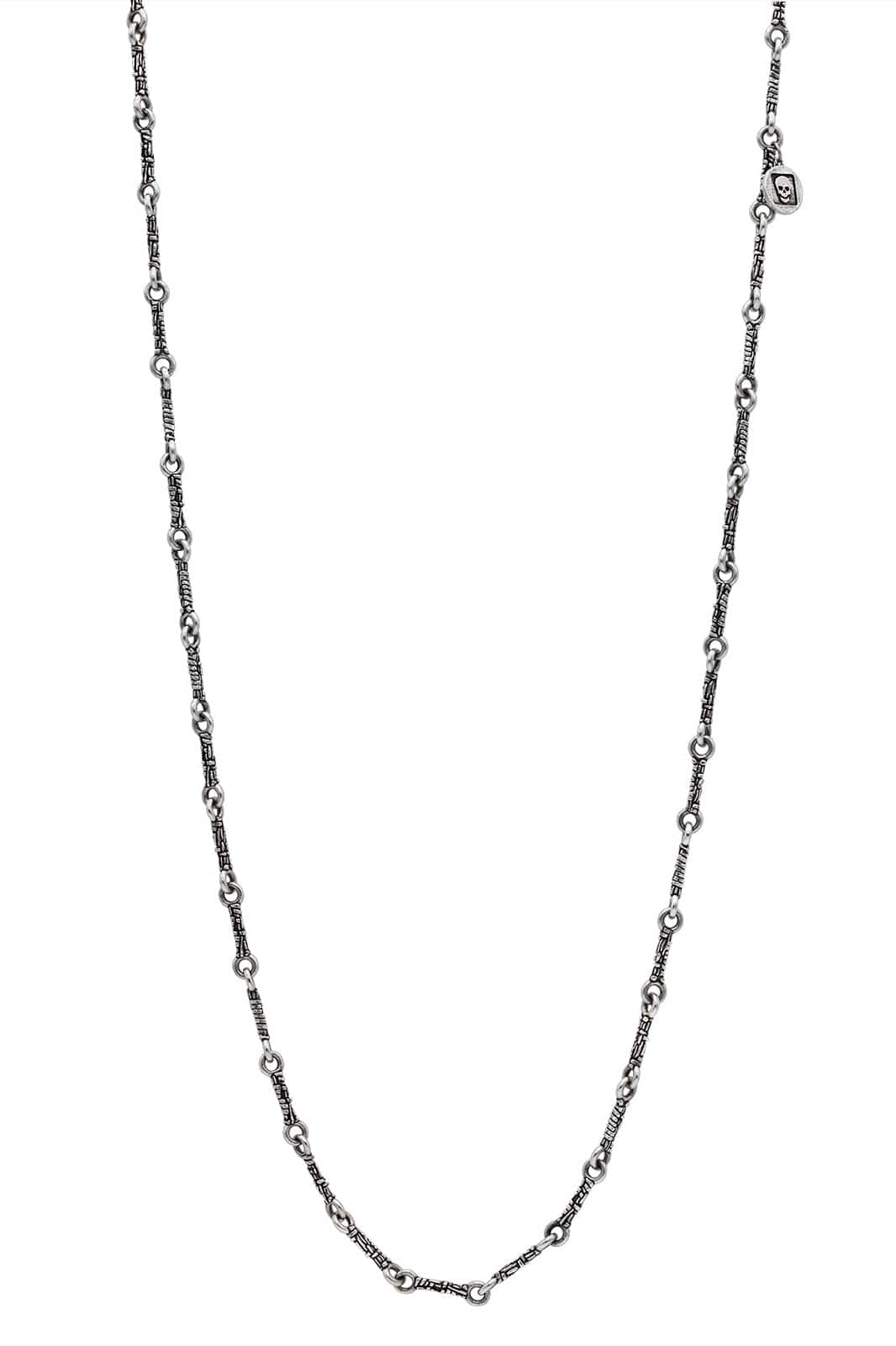 JOHN VARVATOS-Silver Woven Single Strand Necklace-SILVER