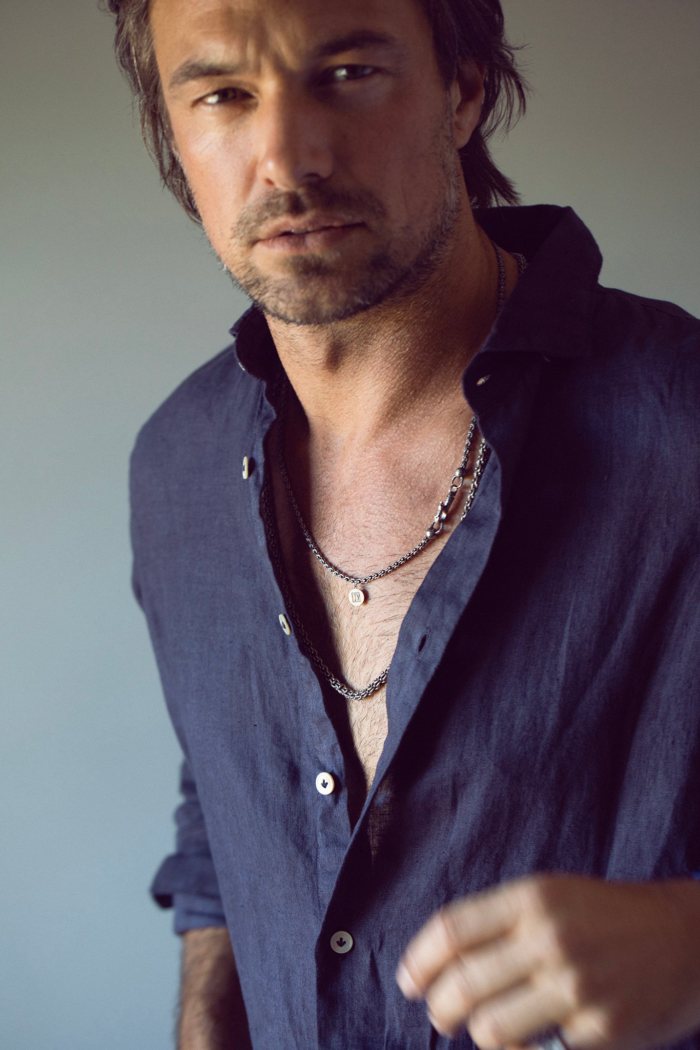 JOHN VARVATOS-Wolf Chain Necklace-SILVER